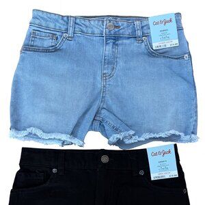 2 Pairs of NWT Cat and Jack Girls' Mid-Rise Cutoff Jean Shorts